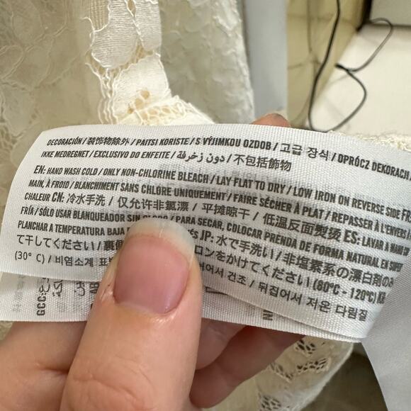 NWT Abercrombie & Fitch Full Lace Long-sleeve White Top Bridal New XS 0 2 - Picture 8 of 9